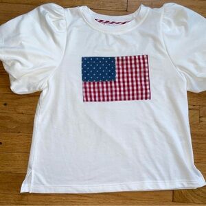 White Flag Patch Puff Sleeve Tee
